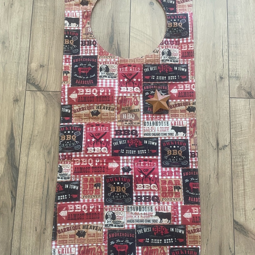 BBQ Apron with Rustic Design New Handcrafted.
